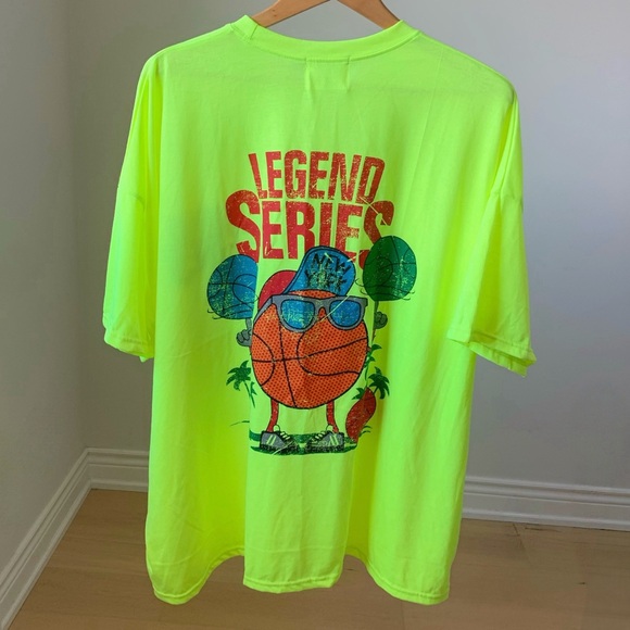 Neon Yellow Super Oversized Korean Cotton Graphic Tee - Picture 3 of 5